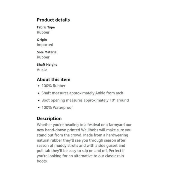 Joules Rubber Rain Outdoor Waterproof Floral Ankle Wellington Boots - Picture 11 of 11